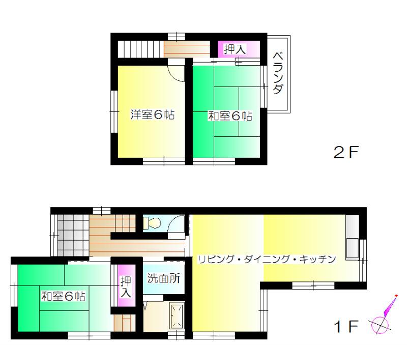 Floor plan. 9.7 million yen, 3LDK, Land area 115.13 sq m , Building area 73.69 sq m