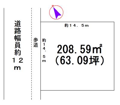 Compartment figure. Land price 7.98 million yen, Land area 208.59 sq m