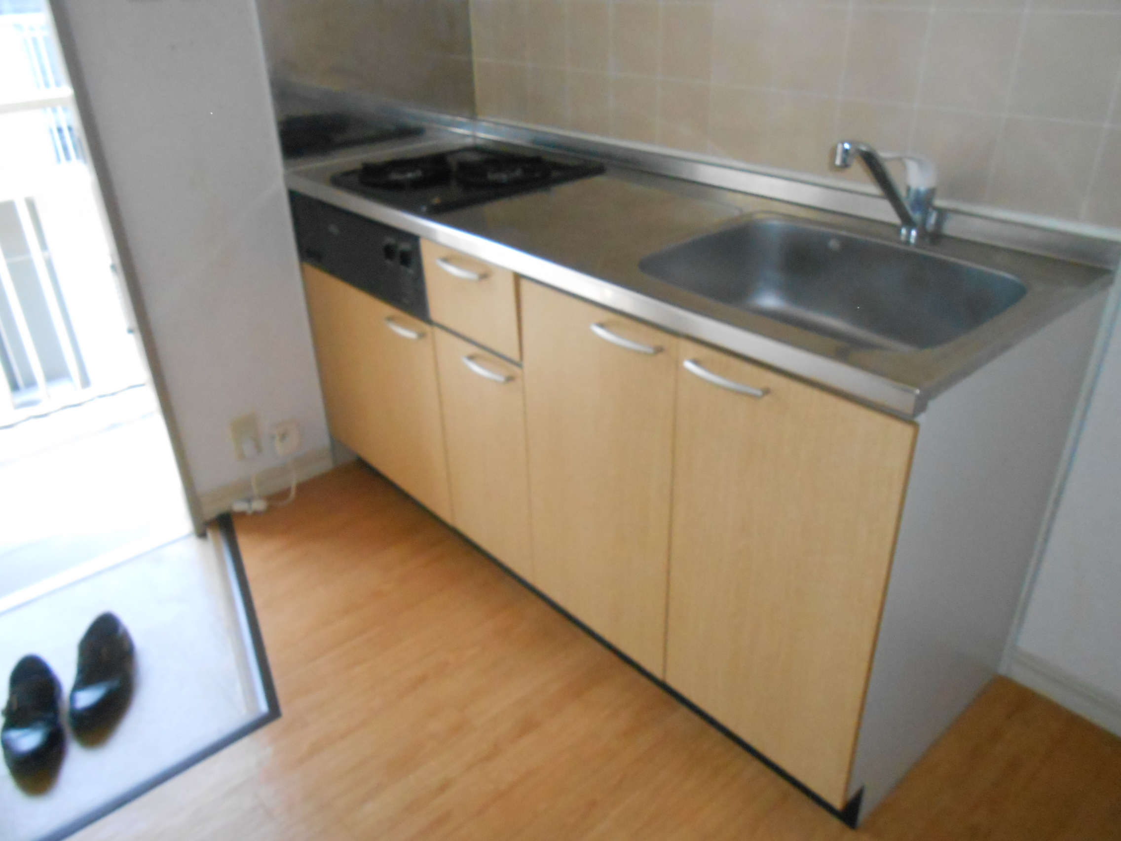 Kitchen. Two-burner gas stove with sink