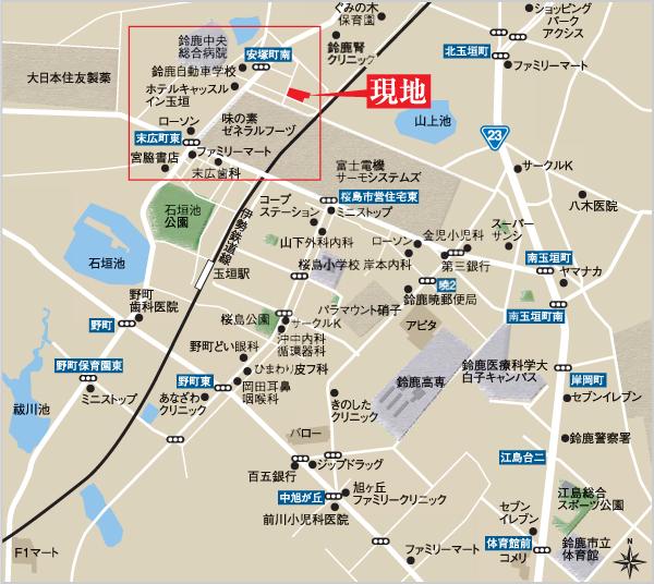 Local guide map.  ※ Near the guide map