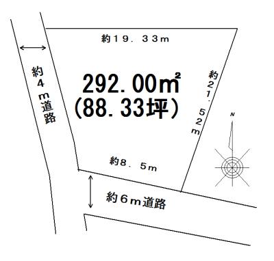 Compartment figure. Land price 7.5 million yen, Land area 292 sq m