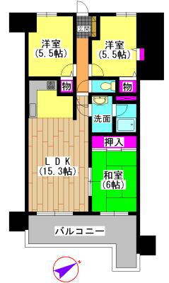 Floor plan. 3LDK, Price 6.4 million yen, Occupied area 73.31 sq m