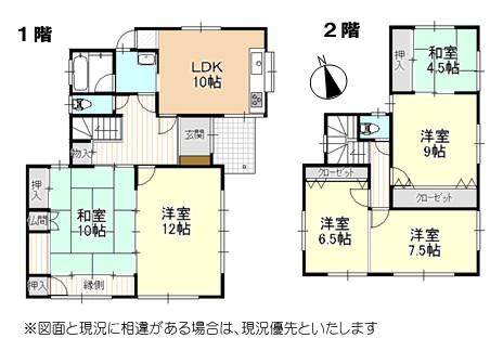 Floor plan. 14.3 million yen, 5LDK, Land area 227.47 sq m , Building area 144.58 sq m floor plan