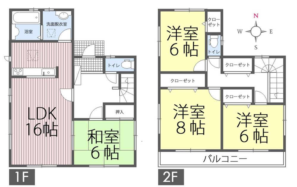 Floor plan. 22,800,000 yen, 4LDK, Land area 186.56 sq m , Building area 105.99 sq m