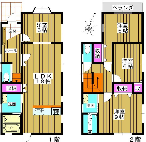 Floor plan. 21.5 million yen, 4LDK, Land area 133.99 sq m , Building area 112.61 sq m