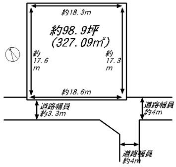 Compartment figure. Land price 32 million yen, Located on the land area 327.09 sq m shiroko station near the location, There are about 98.9 square meters. 