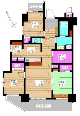 Floor plan. 3LDK+S, Price 15.8 million yen, Occupied area 83.84 sq m