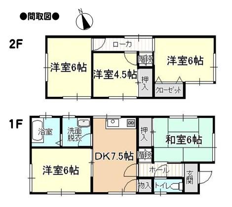 Floor plan. 8.8 million yen, 5DK, Land area 103.63 sq m , Building area 80.19 sq m floor plan
