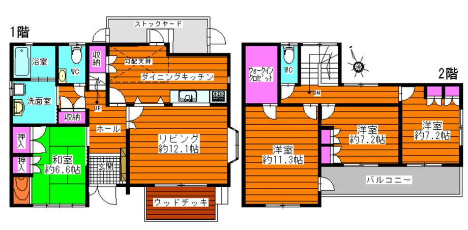 Floor plan. 19,800,000 yen, 4LDK+S, Land area 212.9 sq m , Building area 137.5 sq m