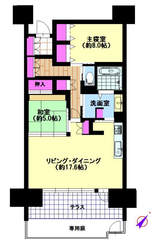 Floor plan. 2LDK, Price 20,900,000 yen, Occupied area 75.15 sq m , Balcony area 2.85 sq m