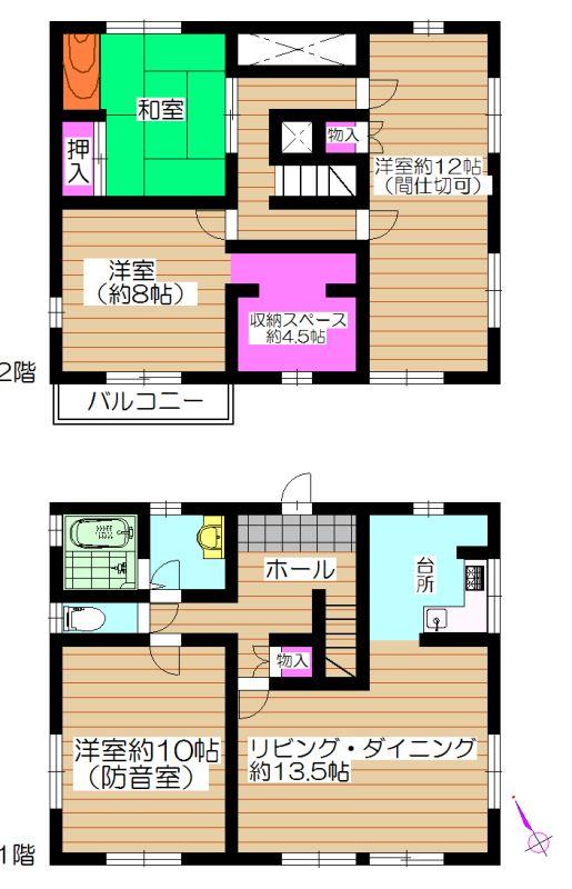 Floor plan. 18.5 million yen, 3LDK+S, Land area 275.09 sq m , Building area 134.95 sq m
