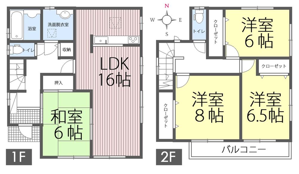 Floor plan. 21,800,000 yen, 4LDK, Land area 188.62 sq m , Building area 105.99 sq m