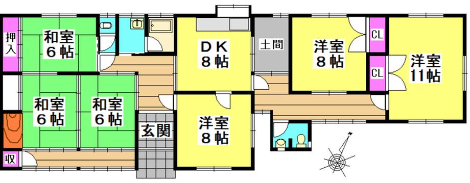 Floor plan. 14.8 million yen, 6DK, Land area 410.98 sq m , Building area 139.37 sq m