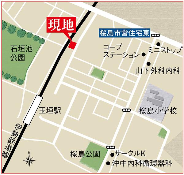 Local guide map.  ※ Near the guide map