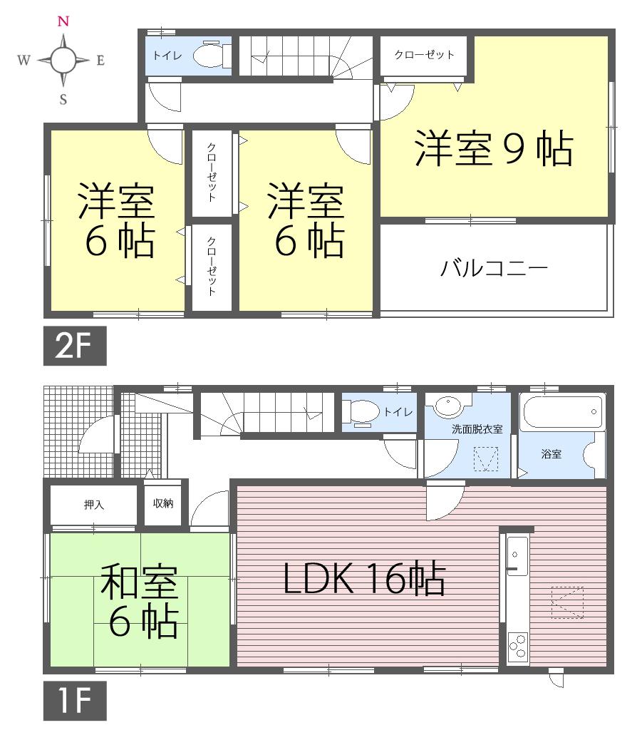 Floor plan. 21,800,000 yen, 4LDK, Land area 189.86 sq m , Building area 105.15 sq m