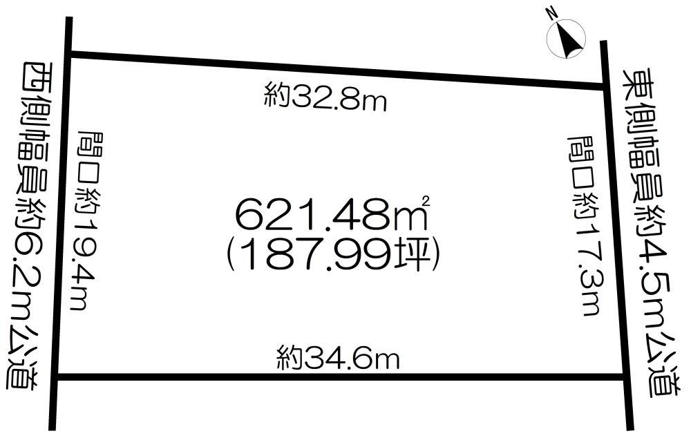 Compartment figure. Land price 22.6 million yen, Land area 621.48 sq m