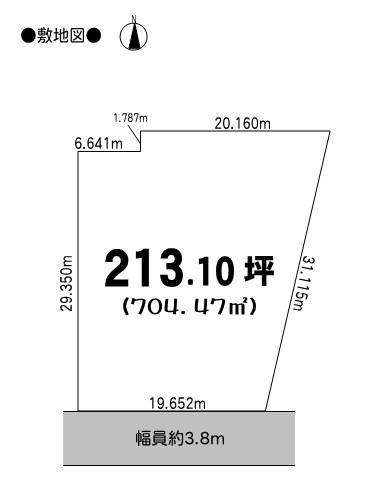 Compartment figure. Land price 25 million yen, Land area 704.47 sq m compartment view