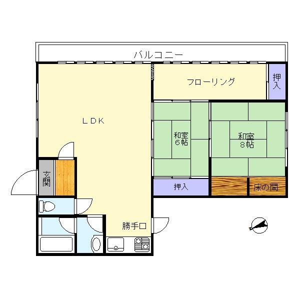 Floor plan. 43,800,000 yen, 2LDK, Land area 5,391.53 sq m , Building area 93.54 sq m