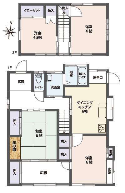 Floor plan. 12.8 million yen, 4DK, Land area 178 sq m , Building area 83.66 sq m   ■ 4DK