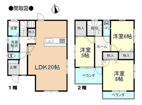 Floor plan. 14.8 million yen, 3LDK, Land area 140.16 sq m , Building area 97.3 sq m floor plan