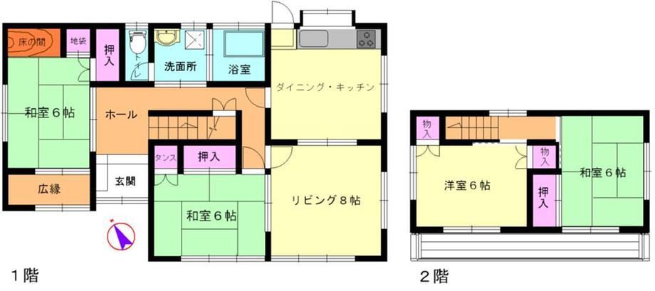 Floor plan. 15 million yen, 4LDK, Land area 253.1 sq m , Building area 105.12 sq m