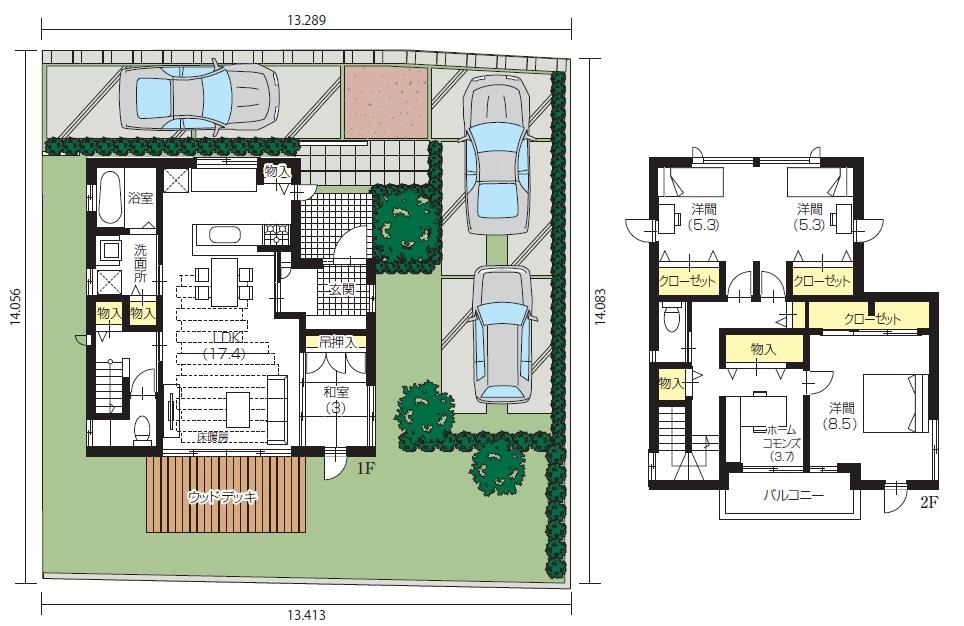 Floor plan. (No. 38 place HYBRID KURA FORM), Price 43,900,000 yen, 4LDK+S, Land area 199.82 sq m , Building area 119.68 sq m