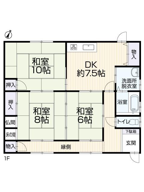Floor plan. 13.8 million yen, 3DK, Land area 206.15 sq m , Building area 81.98 sq m