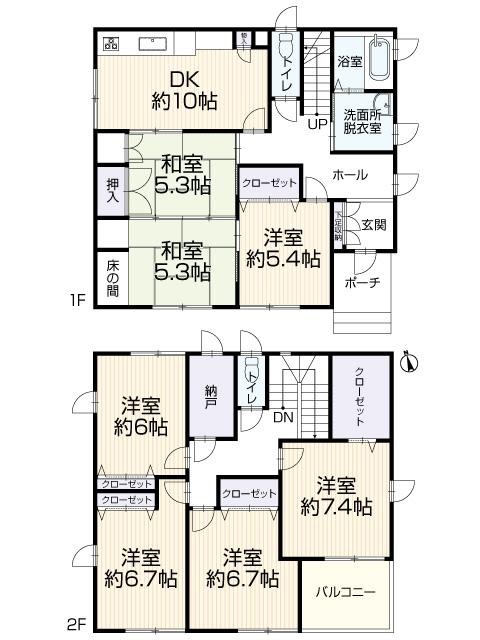 Floor plan. 22,800,000 yen, 7DK + S (storeroom), Land area 200.76 sq m , Building area 145.1 sq m