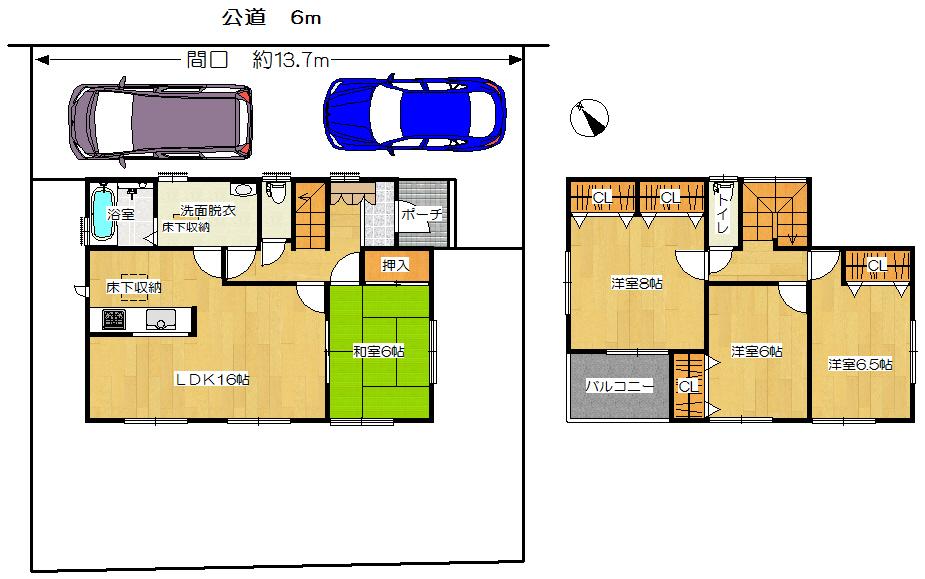 Floor plan. (1 Building), Price 24,800,000 yen, 4LDK, Land area 178.58 sq m , Building area 104.34 sq m