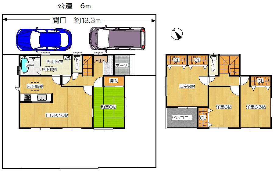 Floor plan. (4 Building), Price 24,800,000 yen, 4LDK, Land area 178.61 sq m , Building area 104.34 sq m