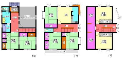 Floor plan. 10.8 million yen, 7DK, Land area 120.17 sq m , Building area 165.44 sq m