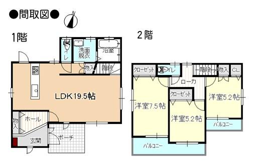 Floor plan. 18.6 million yen, 3LDK, Land area 259.79 sq m , Building area 92.74 sq m floor plan