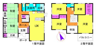 Floor plan. 20,900,000 yen, 6LDK+S, Land area 396.85 sq m , Building area 178 sq m