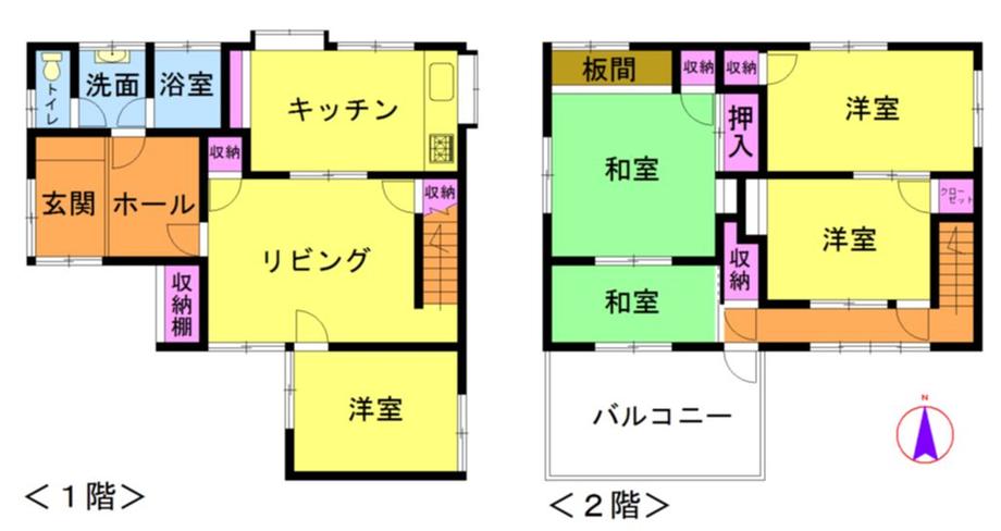 Floor plan. 5.8 million yen, 5LDK, Land area 98.84 sq m , Building area 114.66 sq m