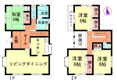 Floor plan. 9.3 million yen, 4LDK, Land area 149.41 sq m , Building area 107.64 sq m