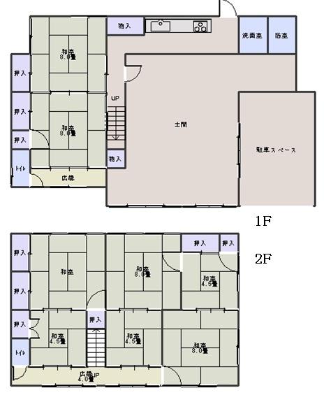 Floor plan. 3.3 million yen, 9K, Land area 77.75 sq m , Building area 175.69 sq m
