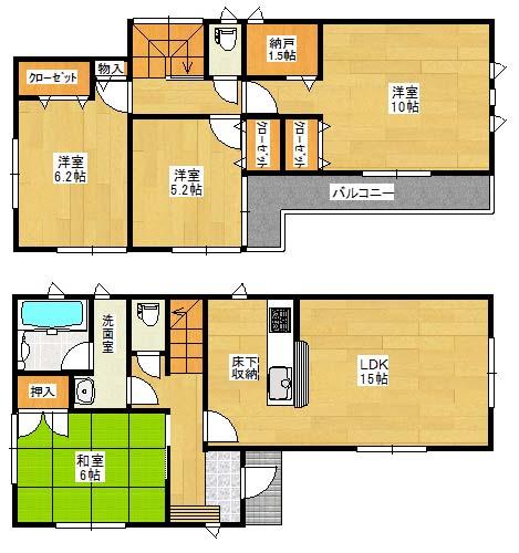 Floor plan. 18.9 million yen, 4LDK + S (storeroom), Land area 153.02 sq m , Building area 97.6 sq m
