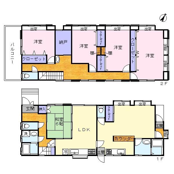 Floor plan. 20.8 million yen, 5LDK + S (storeroom), Land area 213.59 sq m , Building area 166.37 sq m