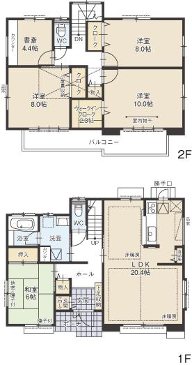 Floor plan. The second floor is good day in the south 3 rooms