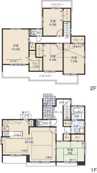 Floor plan. The second floor is good day in the south 3 rooms