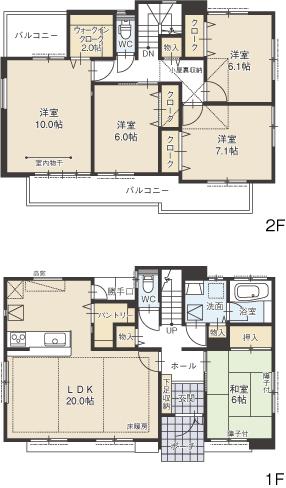 Floor plan. The second floor is good day in the south 3 rooms