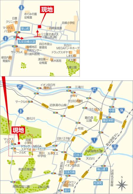 Local guide map. And close to commercial facilities to enrich, It is safe to close educational institutions.