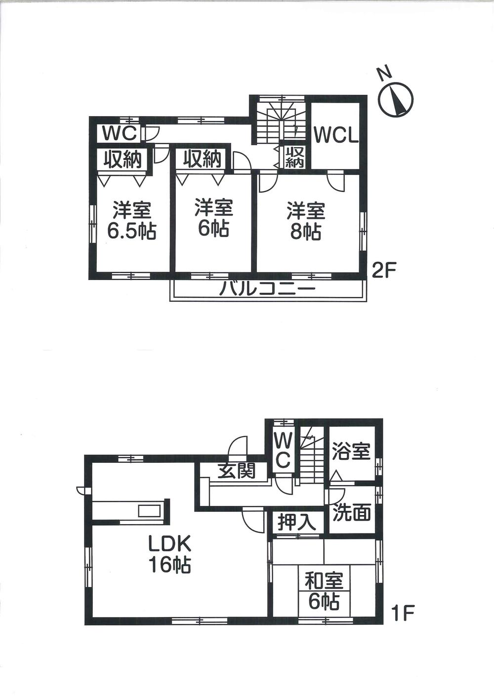 Floor plan. (1 Building), Price 22,800,000 yen, 4LDK, Land area 209.06 sq m , Building area 106 sq m