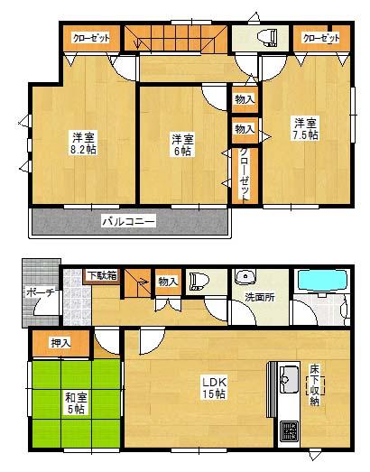 Floor plan. 21.9 million yen, 4LDK, Land area 176.21 sq m , Building area 102.87 sq m