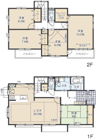 Floor plan. (D Building), Price 31,800,000 yen, 5LDK, Land area 213.09 sq m , Building area 133.87 sq m