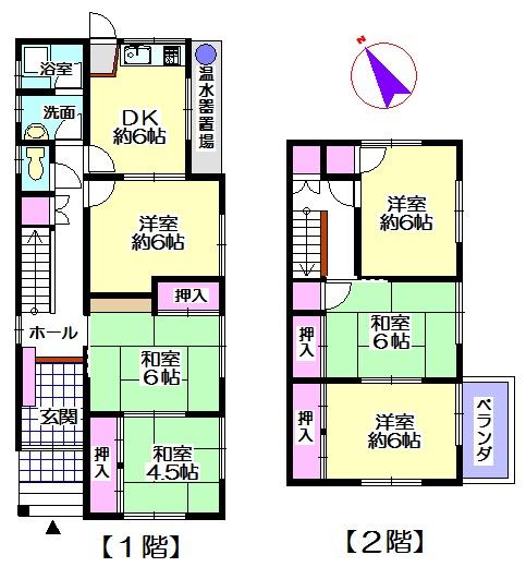 Floor plan. 7.8 million yen, 6DK, Land area 108.63 sq m , Building area 104.3 sq m