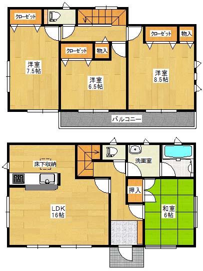 Floor plan. 21.9 million yen, 4LDK, Land area 184.37 sq m , Building area 103.68 sq m