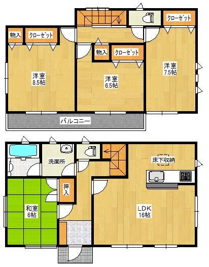 Floor plan. 23,900,000 yen, 4LDK, Land area 155.23 sq m , Building area 103.68 sq m