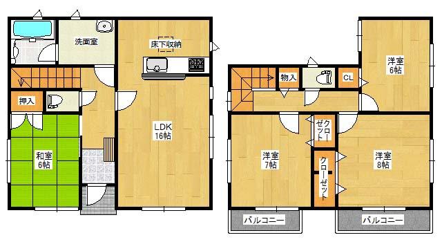Floor plan. 22,900,000 yen, 4LDK, Land area 181.86 sq m , Building area 181.86 sq m