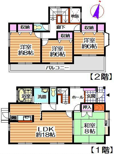 Floor plan. 17.8 million yen, 4LDK, Land area 195.12 sq m , Building area 114.68 sq m